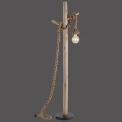 Lampes En Bois-Luminaires Leuchten Direkt Lampadaire Leuchten-Direkt ROPE Noir, 1 lumière