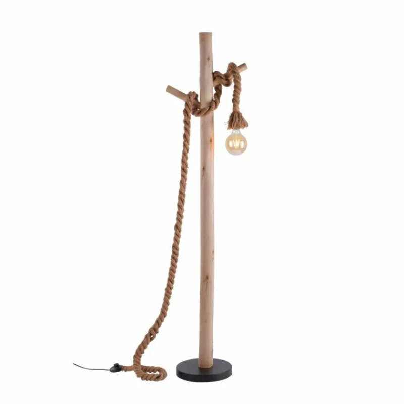 Lampes En Bois-Luminaires Leuchten Direkt Lampadaire Leuchten-Direkt ROPE Noir, 1 lumière