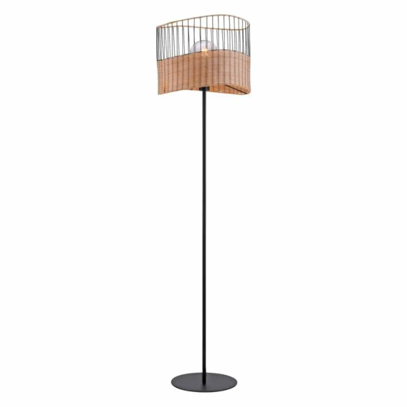 Lampes En Bois-Luminaires Leuchten Direkt Lampadaire Leuchten-Direkt REED Noir, 1 lumière