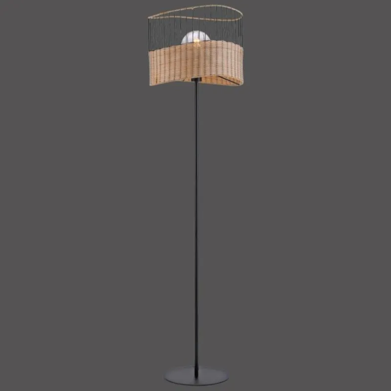 Lampes En Bois-Luminaires Leuchten Direkt Lampadaire Leuchten-Direkt REED Noir, 1 lumière