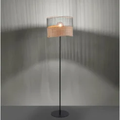Lampes En Bois-Luminaires Leuchten Direkt Lampadaire Leuchten-Direkt REED Noir, 1 lumière
