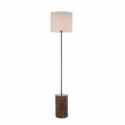 Lampes En Tissu-Luminaires Leuchten Direkt Lampadaire Leuchten-Direkt BARK Écru, Noir, 1 lumière