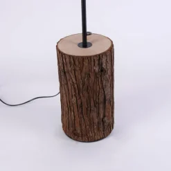 Lampes En Tissu-Luminaires Leuchten Direkt Lampadaire Leuchten-Direkt BARK Écru, Noir, 1 lumière