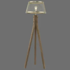 Luminaires Rustiques-Luminaires Leuchten Direkt Lampadaire Leuchten-Direkt FREDERIK Bois foncé, 1 lumière