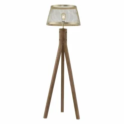 Luminaires Rustiques-Luminaires Leuchten Direkt Lampadaire Leuchten-Direkt FREDERIK Bois foncé, 1 lumière