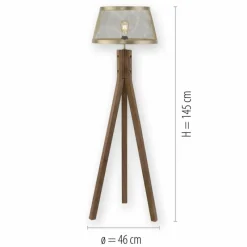 Luminaires Rustiques-Luminaires Leuchten Direkt Lampadaire Leuchten-Direkt FREDERIK Bois foncé, 1 lumière