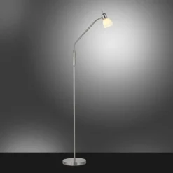 Luminaires Leuchten Direkt Lampadaire Leuchten-Direkt KARO Acier brossé, 1 lumière