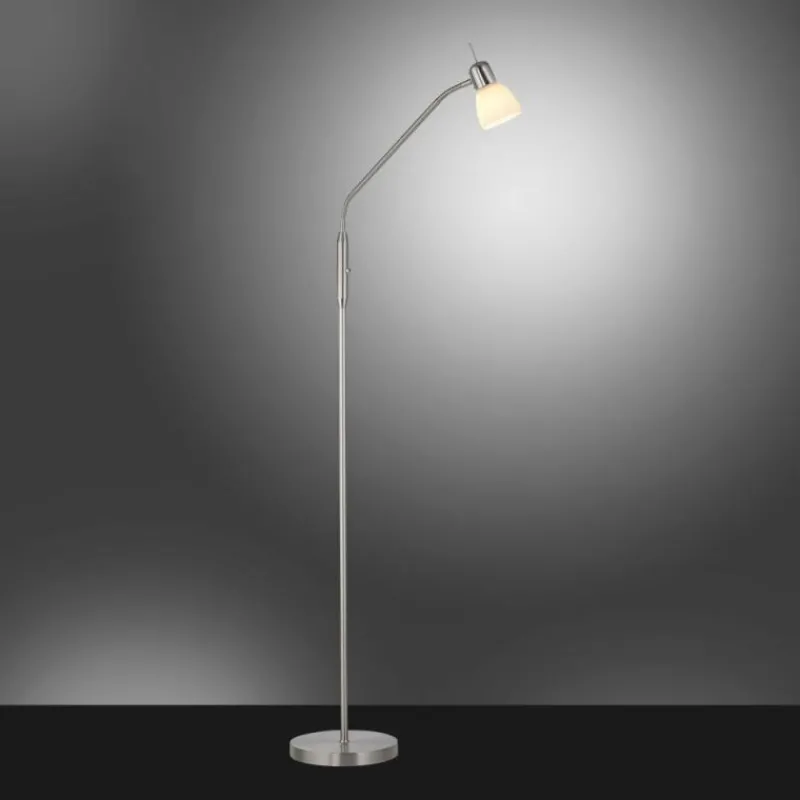 Luminaires Leuchten Direkt Lampadaire Leuchten-Direkt KARO Acier brossé, 1 lumière