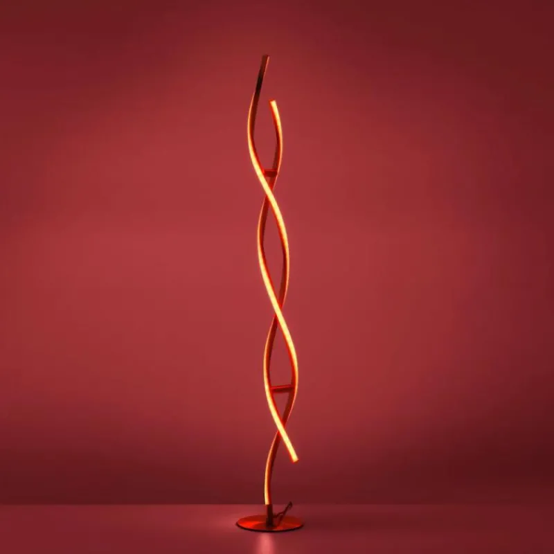 Luminaires Leuchten Direkt Lampadaire Leuchten-Direkt LOLAsmart-SWING LED Acier brossé, 2 lumières, Télécommandes, Changeur de couleurs