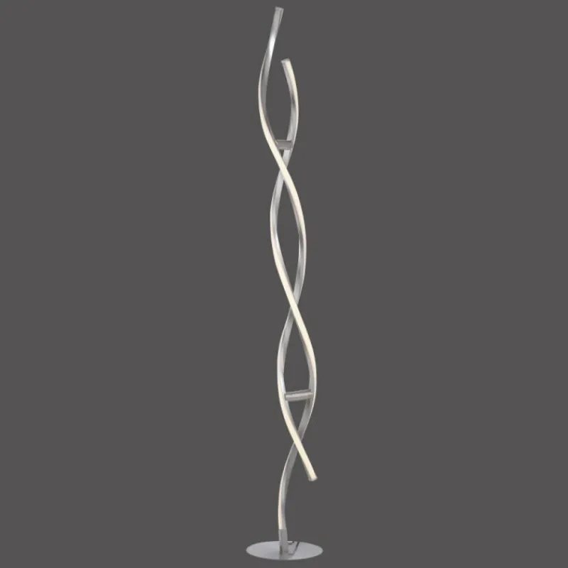 Luminaires Leuchten Direkt Lampadaire Leuchten-Direkt LOLAsmart-SWING LED Acier brossé, 2 lumières, Télécommandes, Changeur de couleurs