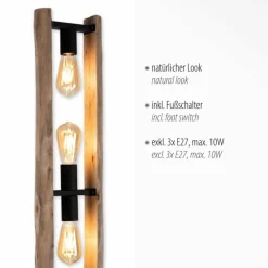 Lampes En Bois-Luminaires Leuchten Direkt Lampadaire Leuchten-Direkt LOG Écru, 3 lumières