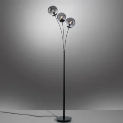 Suspension Verre Fumé-Luminaires Leuchten Direkt Lampadaire Leuchten-Direkt BIG WIDOW Noir, 3 lumières