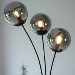 Suspension Verre Fumé-Luminaires Leuchten Direkt Lampadaire Leuchten-Direkt BIG WIDOW Noir, 3 lumières
