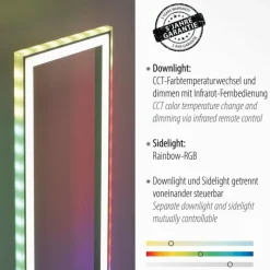 Luminaires Leuchten Direkt Lampadaire Leuchten-Direkt FELIX60 LED Acier brossé, 2 lumières, Télécommandes, Changeur de couleurs* Éclairage Led