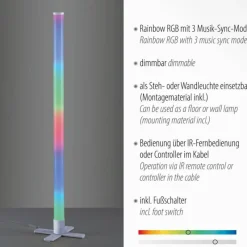 Luminaires Leuchten Direkt Lampadaire Leuchten-Direkt RINGO LED Argenté, 1 lumière, Télécommandes, Changeur de couleurs* Éclairage Led