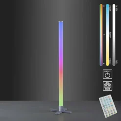 Luminaires Leuchten Direkt Lampadaire Leuchten-Direkt RINGO LED Argenté, 1 lumière, Télécommandes, Changeur de couleurs* Éclairage Led