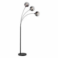 Suspension Verre Fumé-Luminaires Leuchten Direkt Lampadaire Leuchten-Direkt ZEA Noir, 3 lumières