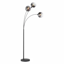 Suspension Verre Fumé-Luminaires Leuchten Direkt Lampadaire Leuchten-Direkt ZEA Noir, 3 lumières