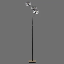 Suspension Verre Fumé-Luminaires Leuchten Direkt Lampadaire Leuchten-Direkt GREEN WIDOW Écru, Noir, 3 lumières