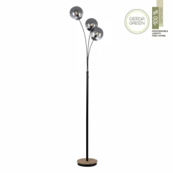 Suspension Verre Fumé-Luminaires Leuchten Direkt Lampadaire Leuchten-Direkt GREEN WIDOW Écru, Noir, 3 lumières