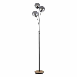Suspension Verre Fumé-Luminaires Leuchten Direkt Lampadaire Leuchten-Direkt GREEN WIDOW Écru, Noir, 3 lumières