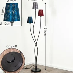 Lampes En Tissu-hofstein Lampadaire Liared Noir, 3 lumières