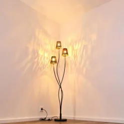 Lampes En Tissu-hofstein Lampadaire Liared Noir, 3 lumières