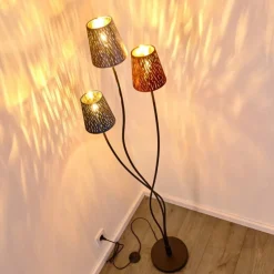 Lampes En Tissu-hofstein Lampadaire Liared Noir, 3 lumières