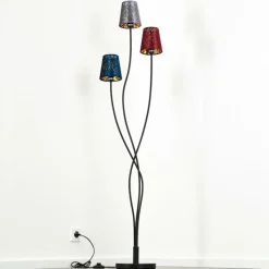 Lampes En Tissu-hofstein Lampadaire Liared Noir, 3 lumières