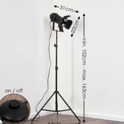 Lampes Vintages & Rétros-hofstein Lampadaire Lichinga Noir, 1 lumière