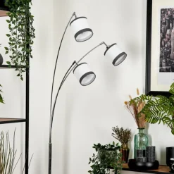 Lampes En Tissu-hofstein Lampadaire Lohobe Chrome, Noir, 3 lumières