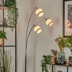 Lampes En Tissu-hofstein Lampadaire Lohobe Chrome, Noir, 3 lumières