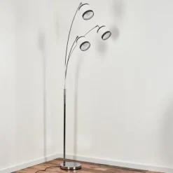 Lampes En Tissu-hofstein Lampadaire Lohobe Chrome, Noir, 3 lumières