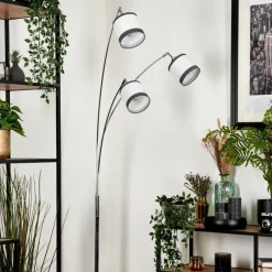 Lampes En Tissu-hofstein Lampadaire Lohobe Chrome, Noir, 3 lumières