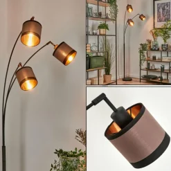 Lampes En Tissu-hofstein Lampadaire Lohobe Noir, 3 lumières