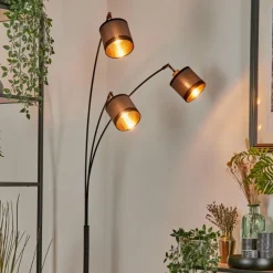 Lampes En Tissu-hofstein Lampadaire Lohobe Noir, 3 lumières