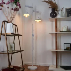 Luminaires Rustiques-hofstein Lampadaire Lomas Blanc, 2 lumières