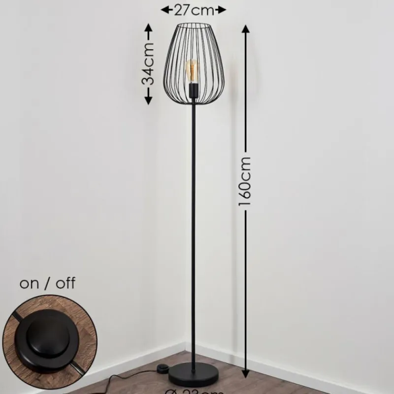 hofstein Lampadaire Luano Noir, 1 lumière