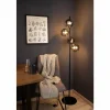 Suspension Verre Fumé-Luce Design Lampadaire NEPTUN Noir, 4 lumières