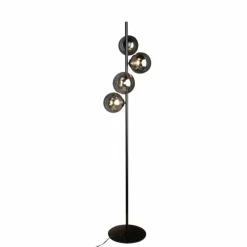 Suspension Verre Fumé-Luce Design Lampadaire NEPTUN Noir, 4 lumières