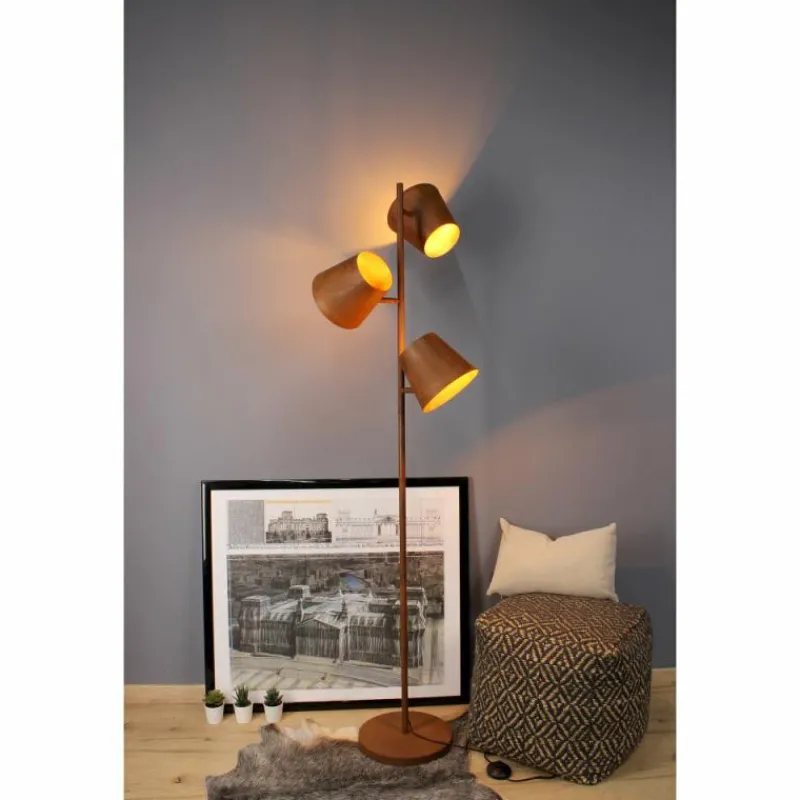 Lampes Vintages & Rétros-Luce Design Lampadaire Luce-Design Colt Rouille, 3 lumières