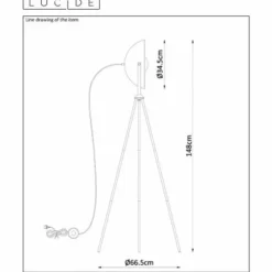 Luminaires Lucide Lampadaire Lucide ALVARO Noir, 1 lumière* Lampadaires Et Lampes Sur Pied