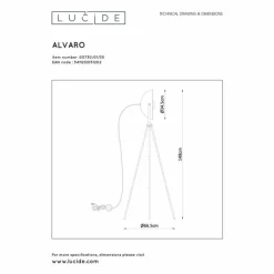 Luminaires Lucide Lampadaire Lucide ALVARO Noir, 1 lumière* Lampadaires Et Lampes Sur Pied