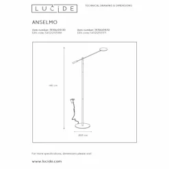 Luminaires Lucide Lampadaire Lucide ANSELMO LED Noir, 1 lumière* Éclairage Led