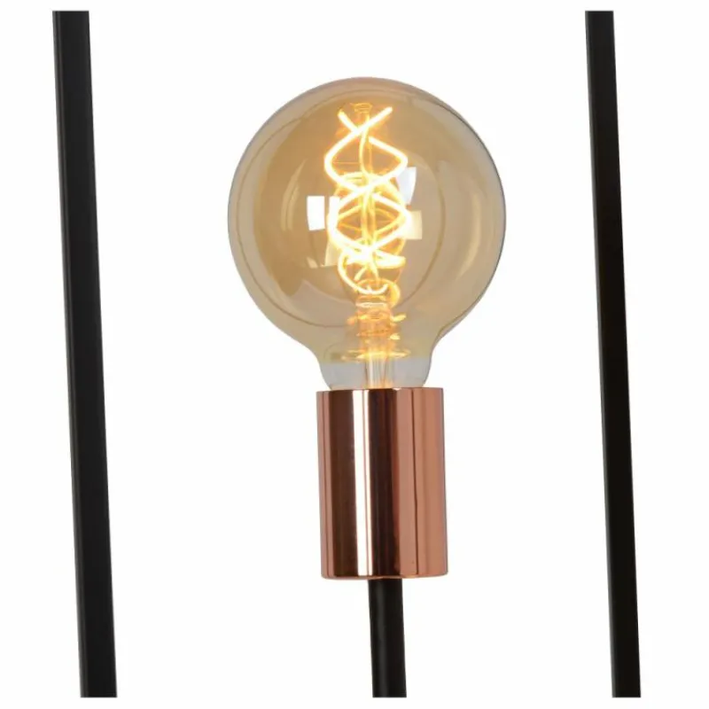 Lampes Vintages & Rétros-Luminaires Lucide Lampadaire Lucide ARTHUR Noir, 3 lumières