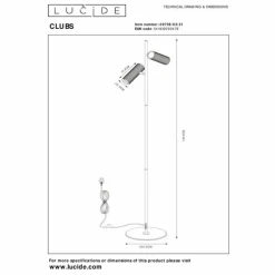 Luminaires Lucide Lampadaire Lucide CLUBS Blanc, 2 lumières* Lampadaires Et Lampes Sur Pied