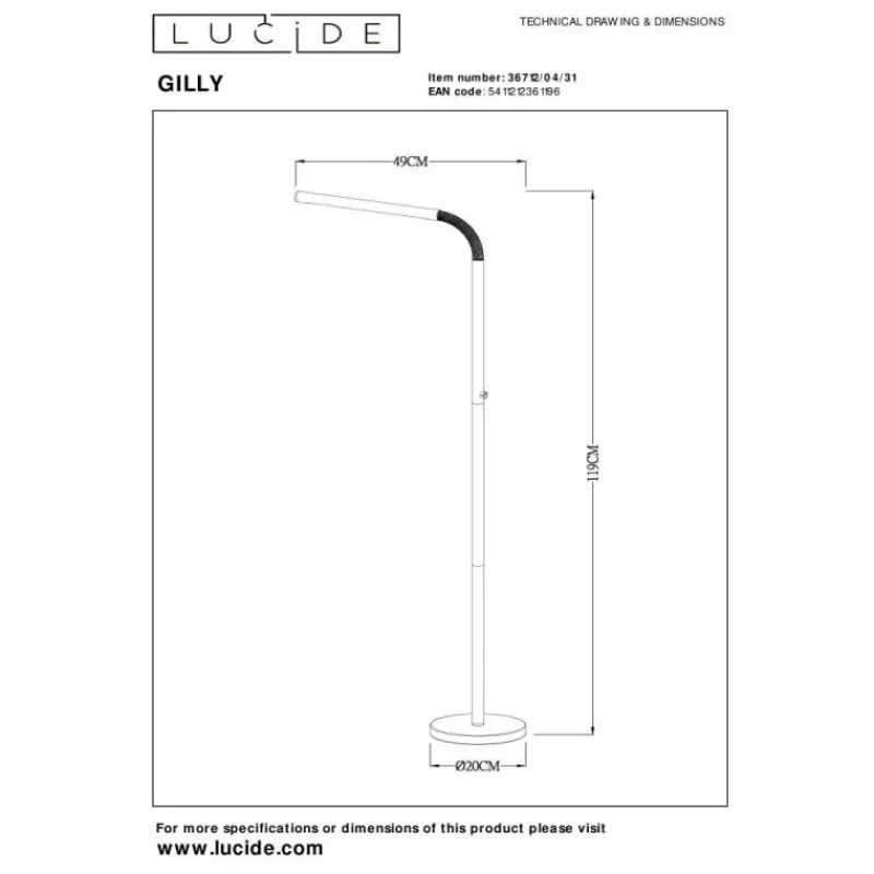 Luminaires Lucide Lampadaire Lucide GILLY LED Blanc, 1 lumière* Éclairage Led