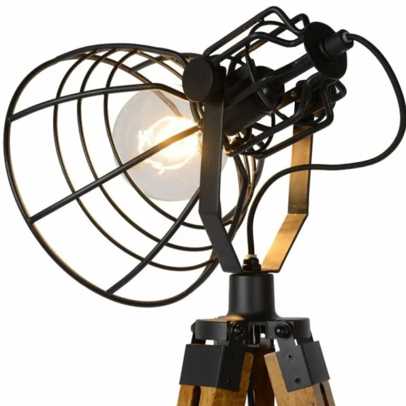 Lampes Vintages & Rétros-Luminaires Lucide Lampadaire Lucide JOSHUA Noir, 1 lumière