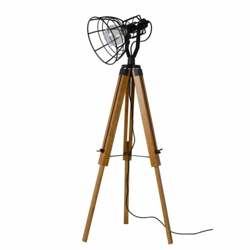 Lampes Vintages & Rétros-Luminaires Lucide Lampadaire Lucide JOSHUA Noir, 1 lumière