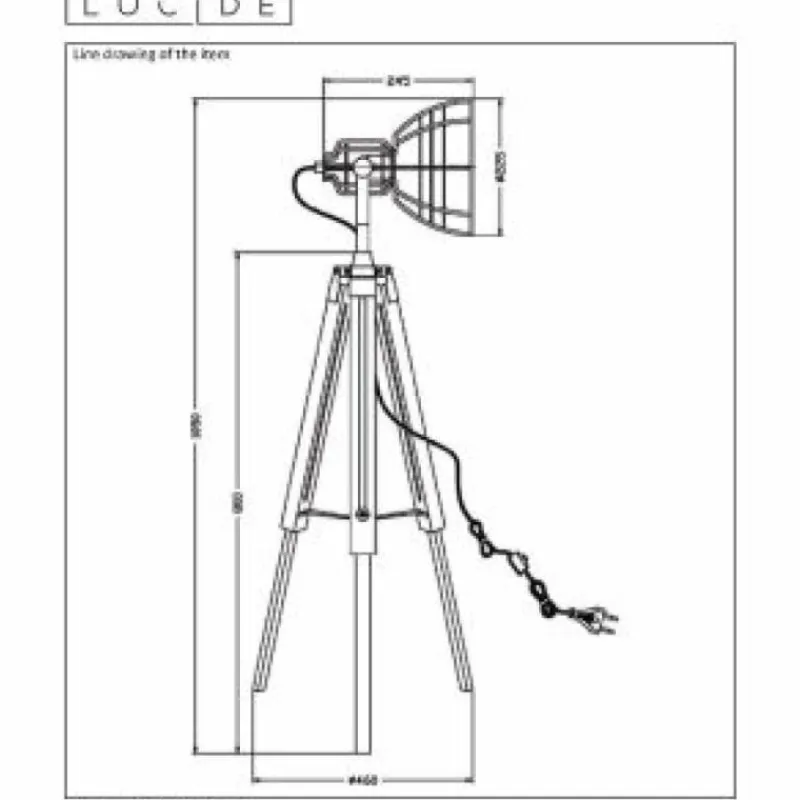 Lampes Vintages & Rétros-Luminaires Lucide Lampadaire Lucide JOSHUA Noir, 1 lumière